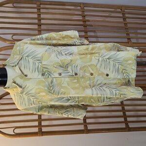 Men's Hawaiian tropical shirt XL Monstera plant Paradise Coves 100% silk